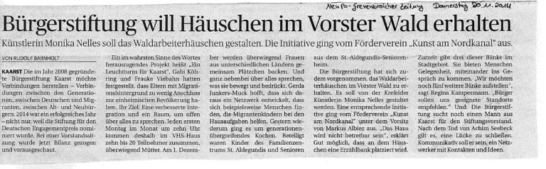 Read more about the article Bürgerstiftung will Häuschen im Vorster Wald erhalten